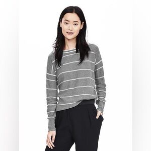 Banana Republic Tipped Stripe Italian Cashmere-Blend Sweater